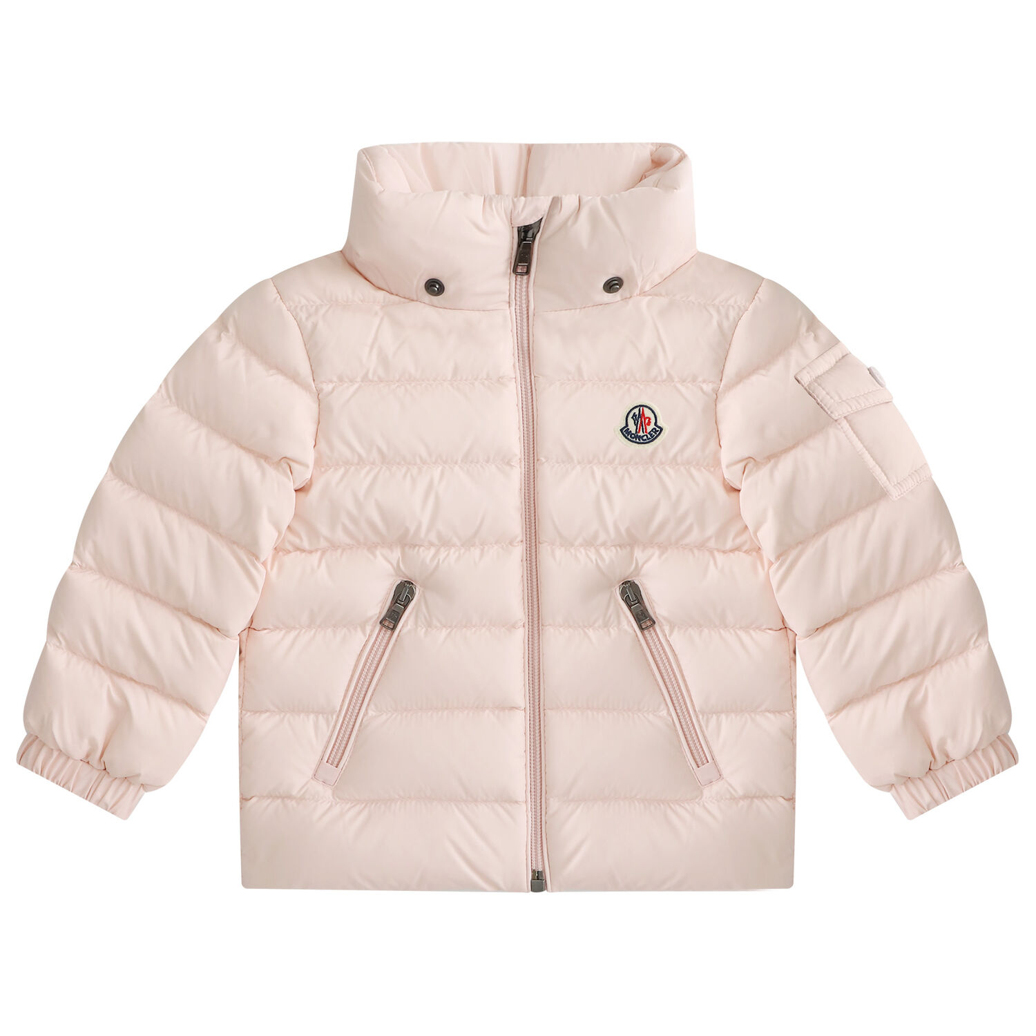 Younger Girls Pink Logo Puffer Jacket, 1, hi-res